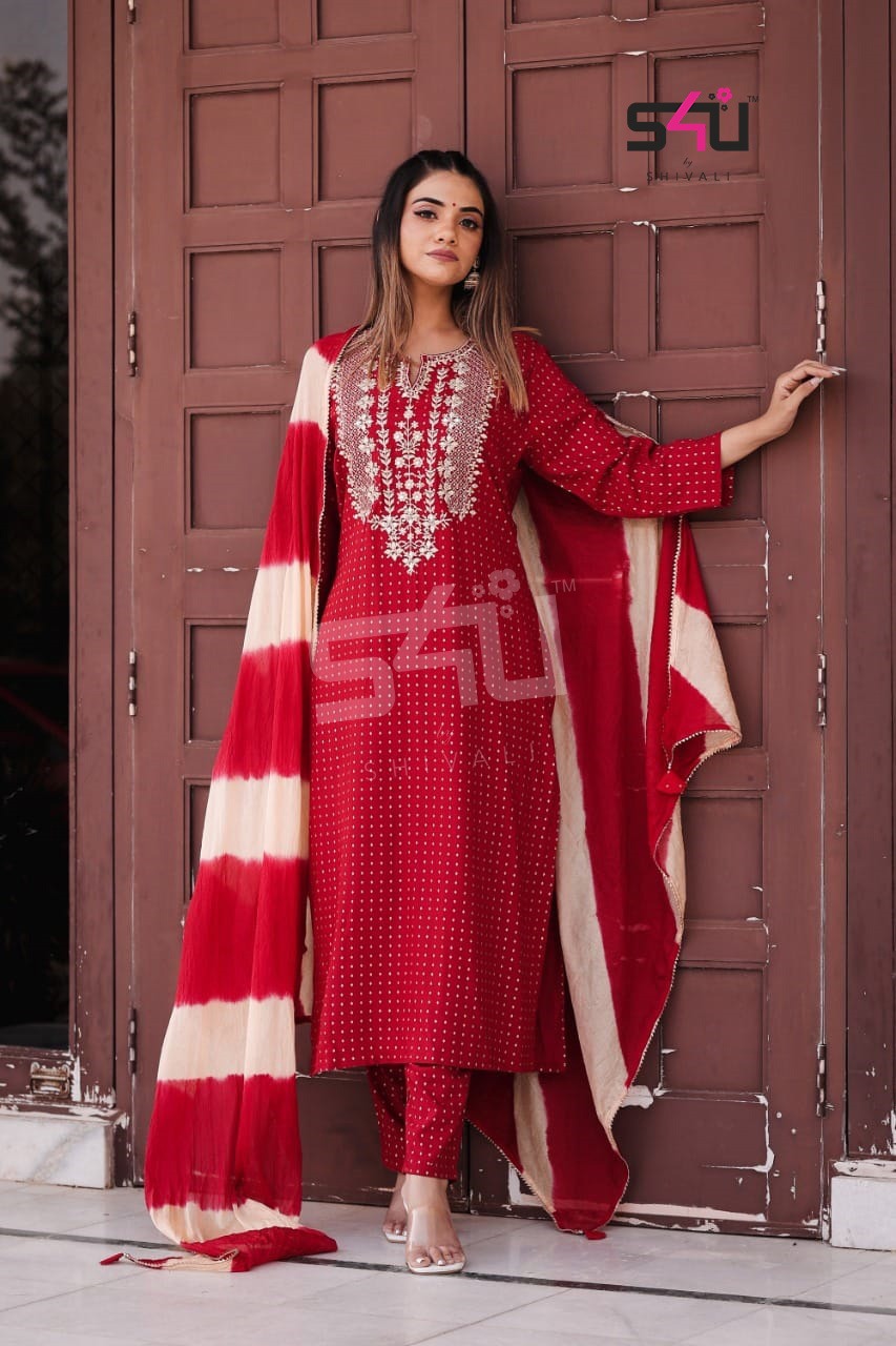 s4u s4u 296 fancy elegant top bottom dupatta size set