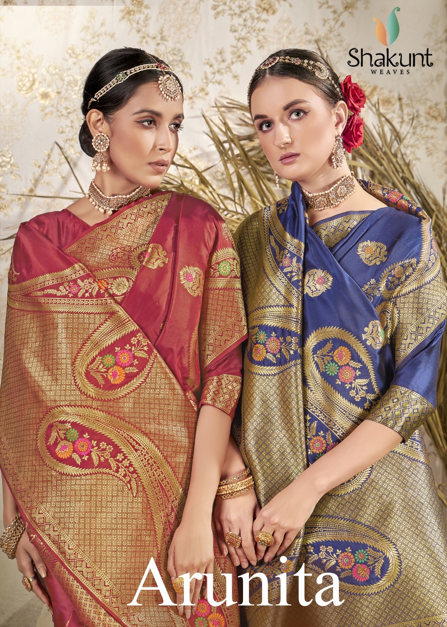 shakunt weaves arunita silk gorgeous look saree catalog