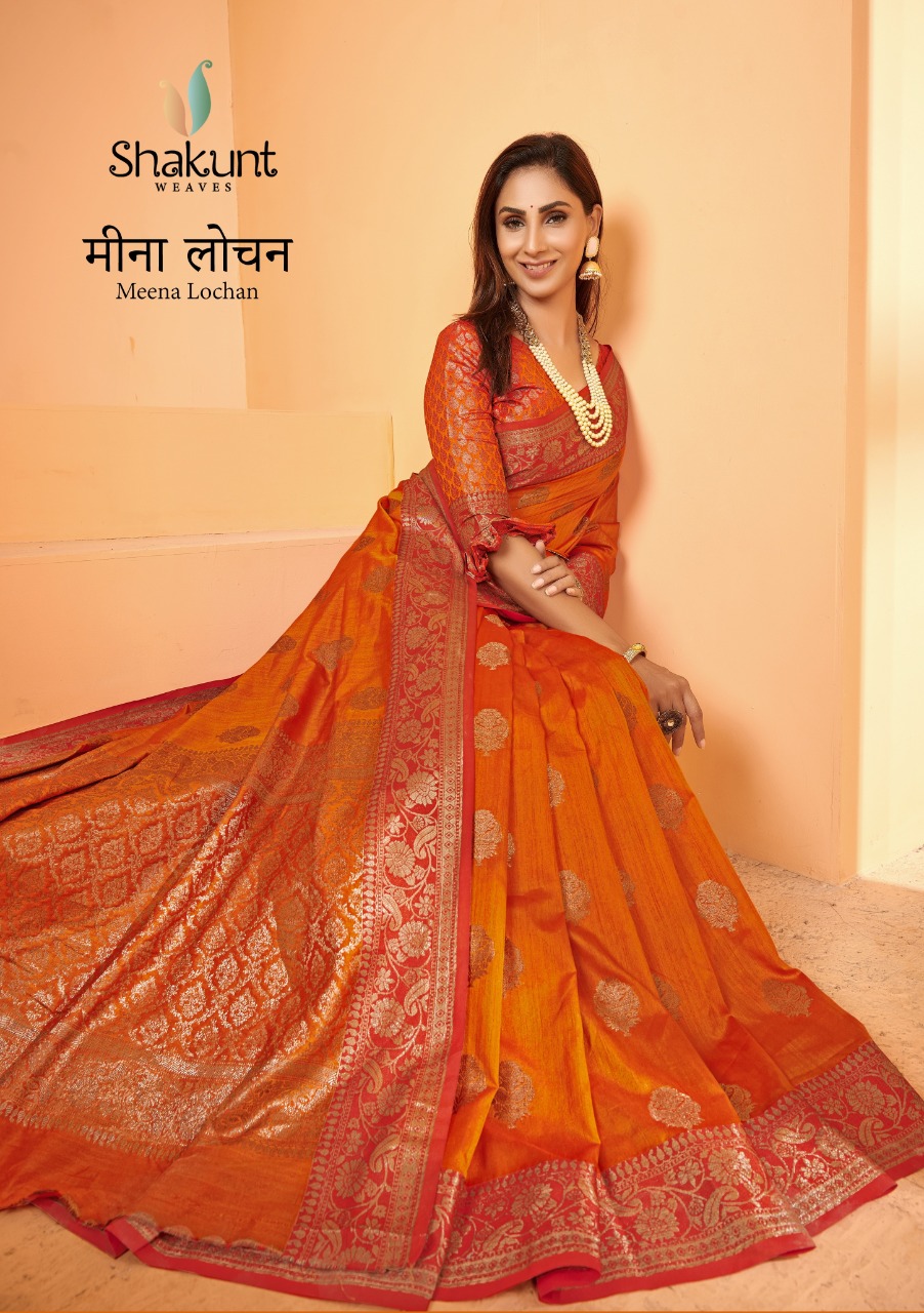 shakunt weaves meena lochan silk regal look saree catalog