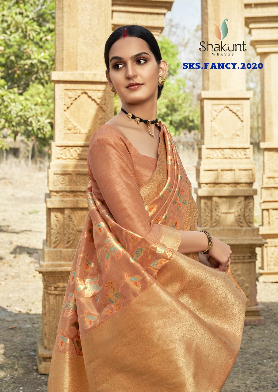 shakunt weaves sks fancy 2020 silk festive look saree catalog