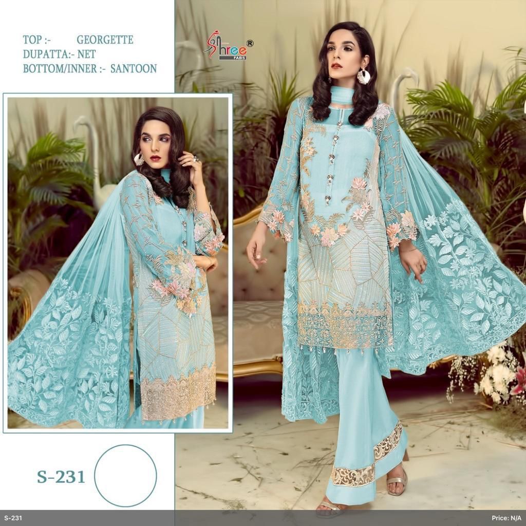 shree fab S 231  Salwar Kameez Georgette Singles