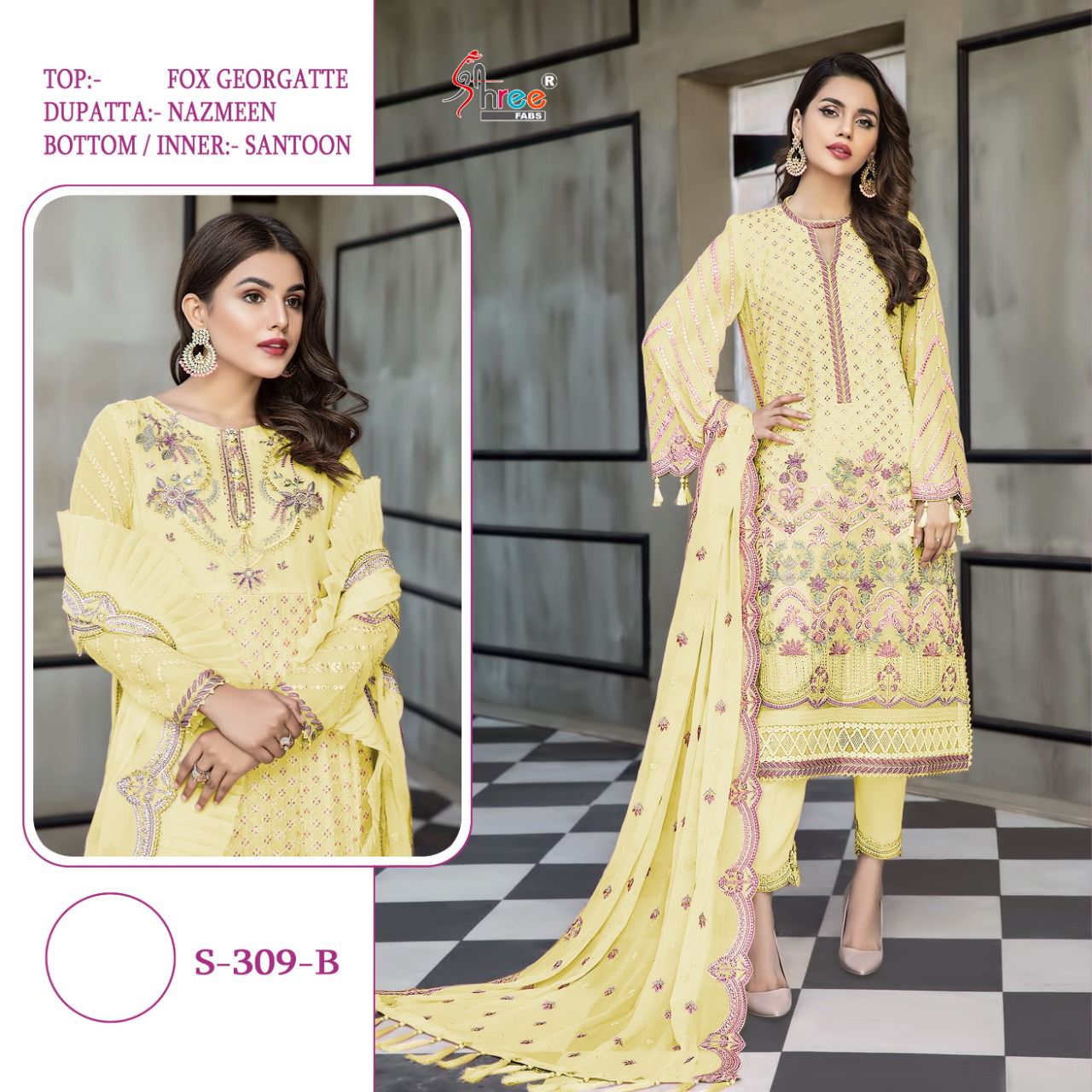 shree fab S  309 B Salwar Kameez Georgette Singles