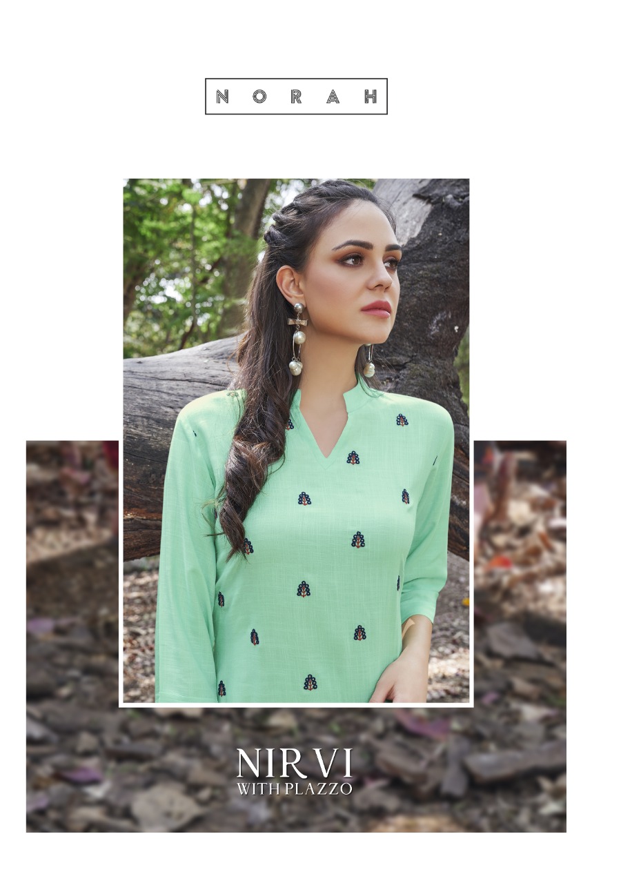 tunic house nirvi rayon elegant kurti with plazo catalog