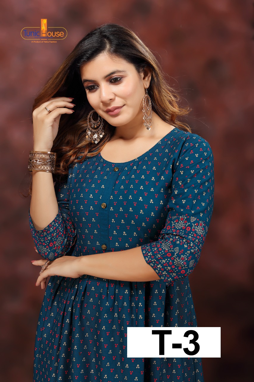 tunic house T 3 rayon classic trendy look kurti catalog