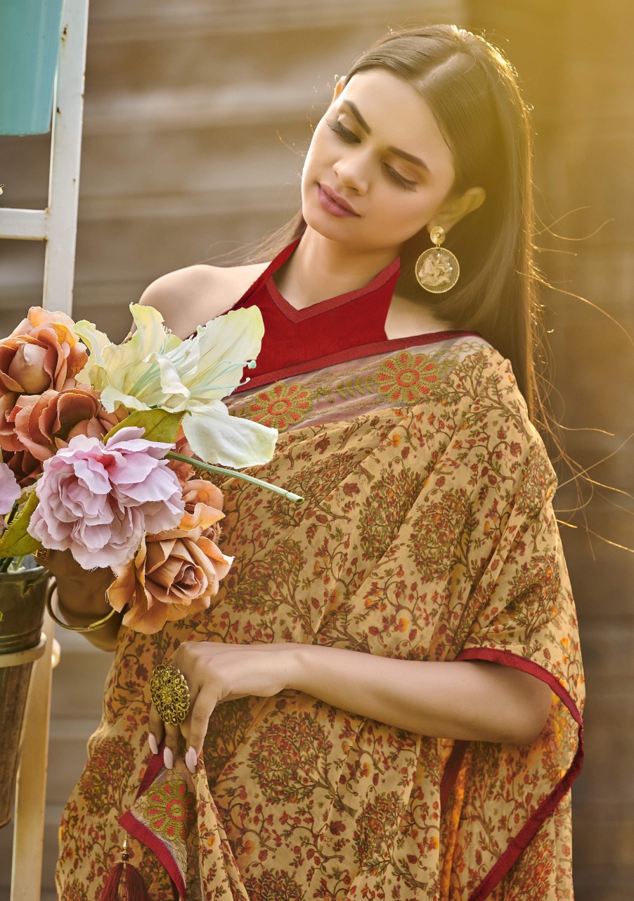 vallabhi print roohi georgette elegant saree catalog