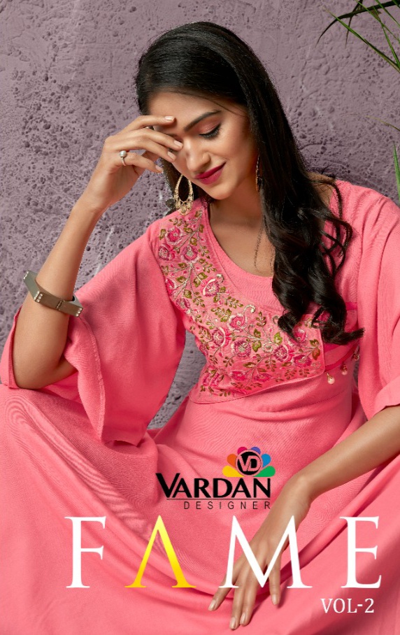 vardan designer Fame Vol 2 rayon innovative look kurti catalog