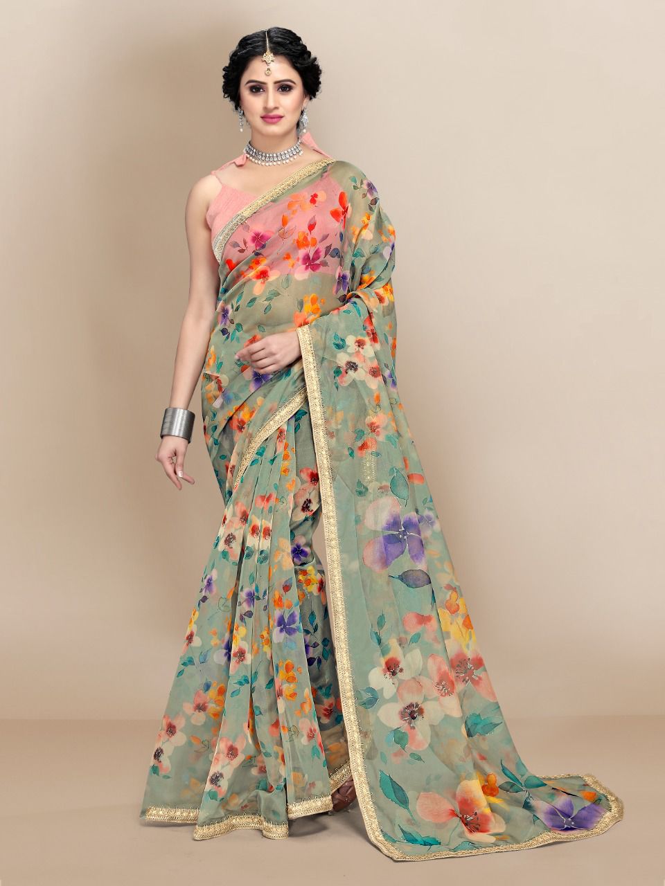 vivera international leona 3 organza decent look saree catalog