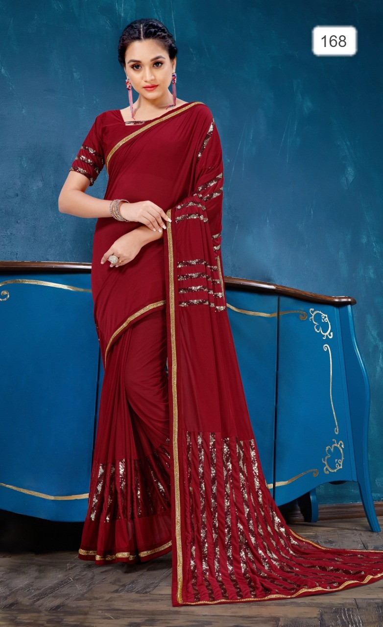 amoha trendz Design No 168 Imported Lycra gorgeous look saree single