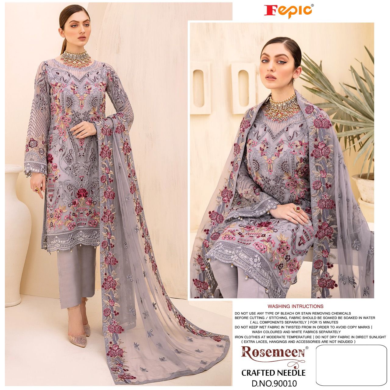 fepic rosemeen  90010 georgette regal look salwar suit aingle