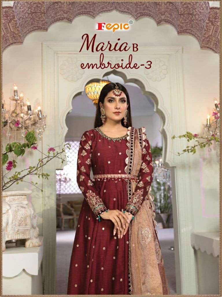 fepic rosemeen embroide vol 3 60010 georgette regal look salwar suit single