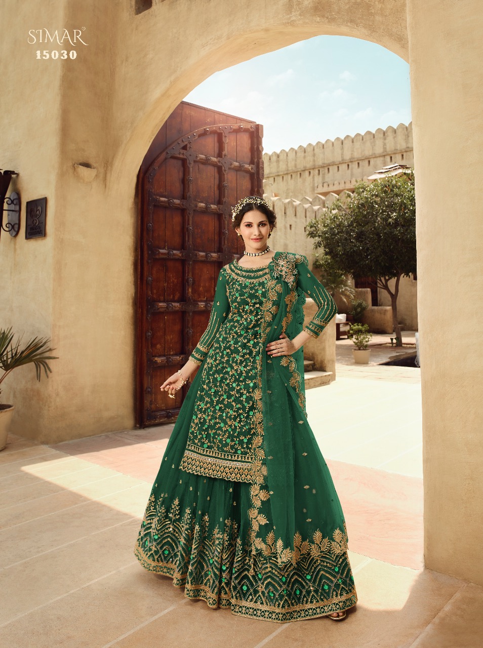 glossy simar simar 15030 colour plus net embroidery gorgeous look salwar suit catalog