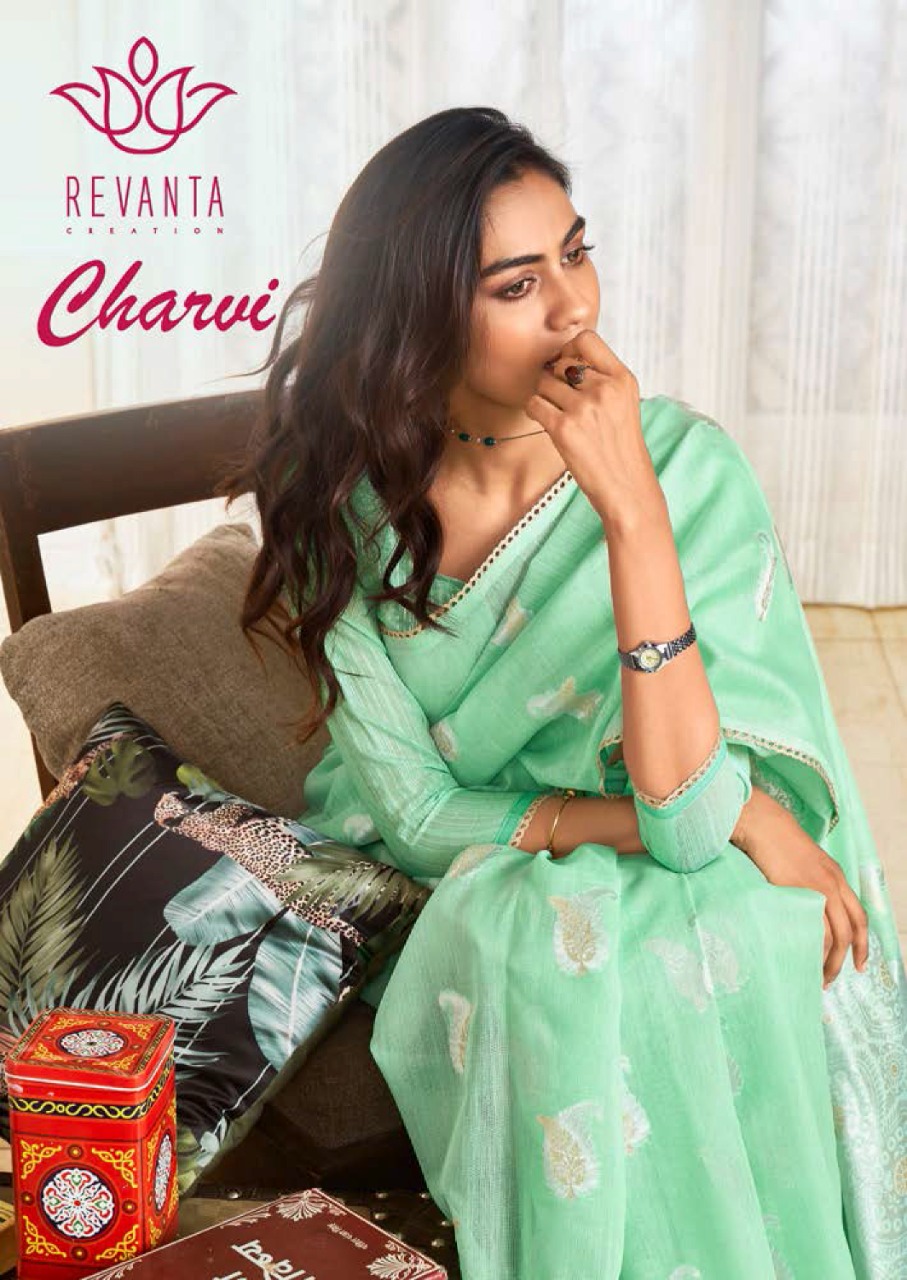 lt revanta creation charvi cotton silk regal look saree catalog