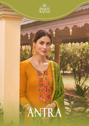 panch ratan antra jam silk elegant look salwar suit catalog