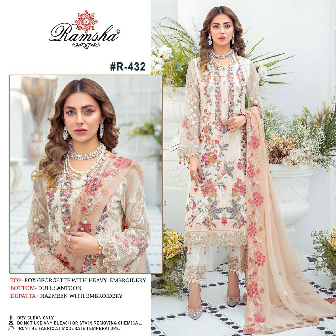 ramsha ramsha r 432 r 433 georgette catchy look salwar suit catalog