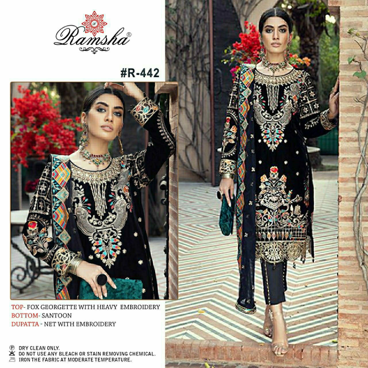 ramsha ramsha r 442 georgette astonishing salwar suit single