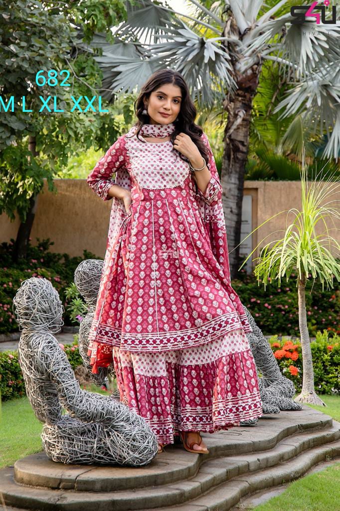 s4u s4u 682 fancy attractive look top bottom with dupatta size set