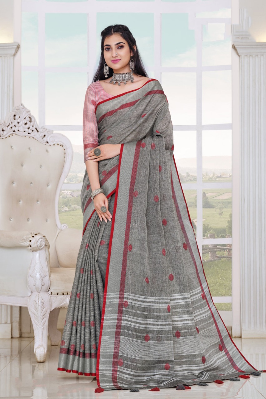 sangam print aliaa linen elegant saree catalog