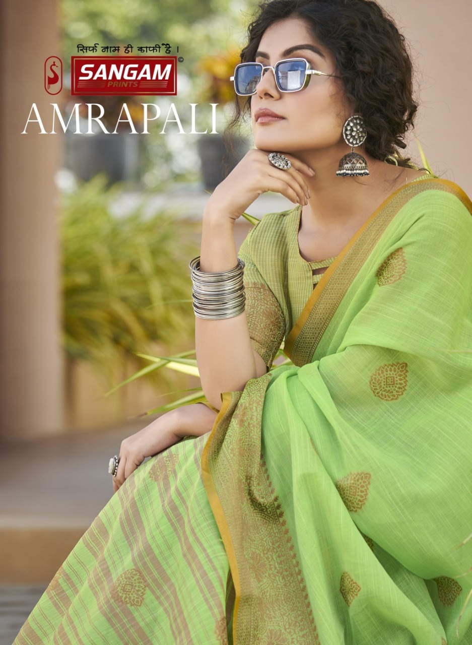 sangam print amrapali cotton elegant saree catalog