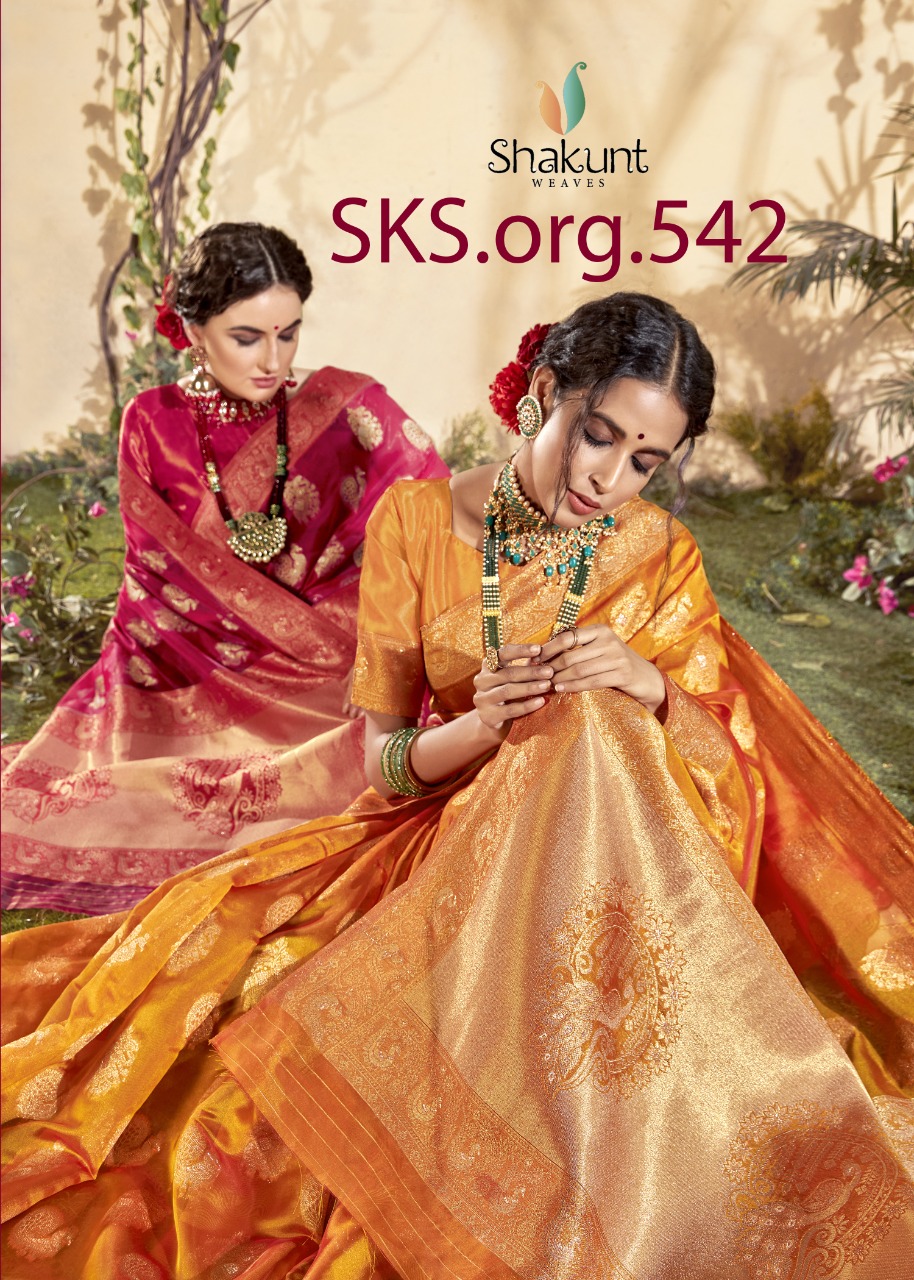 shakunt weaves SKS ORG 542 organza gorgeous saree catalog