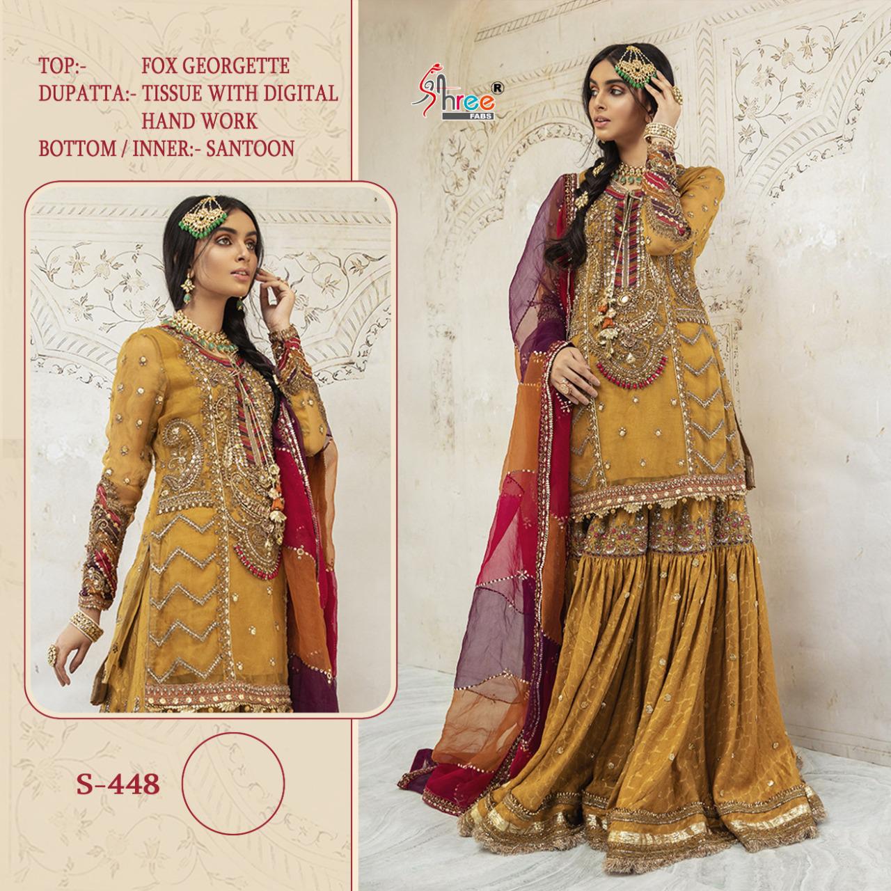 shree fab shree fab s 448 georgette astonishing style salwar suit single