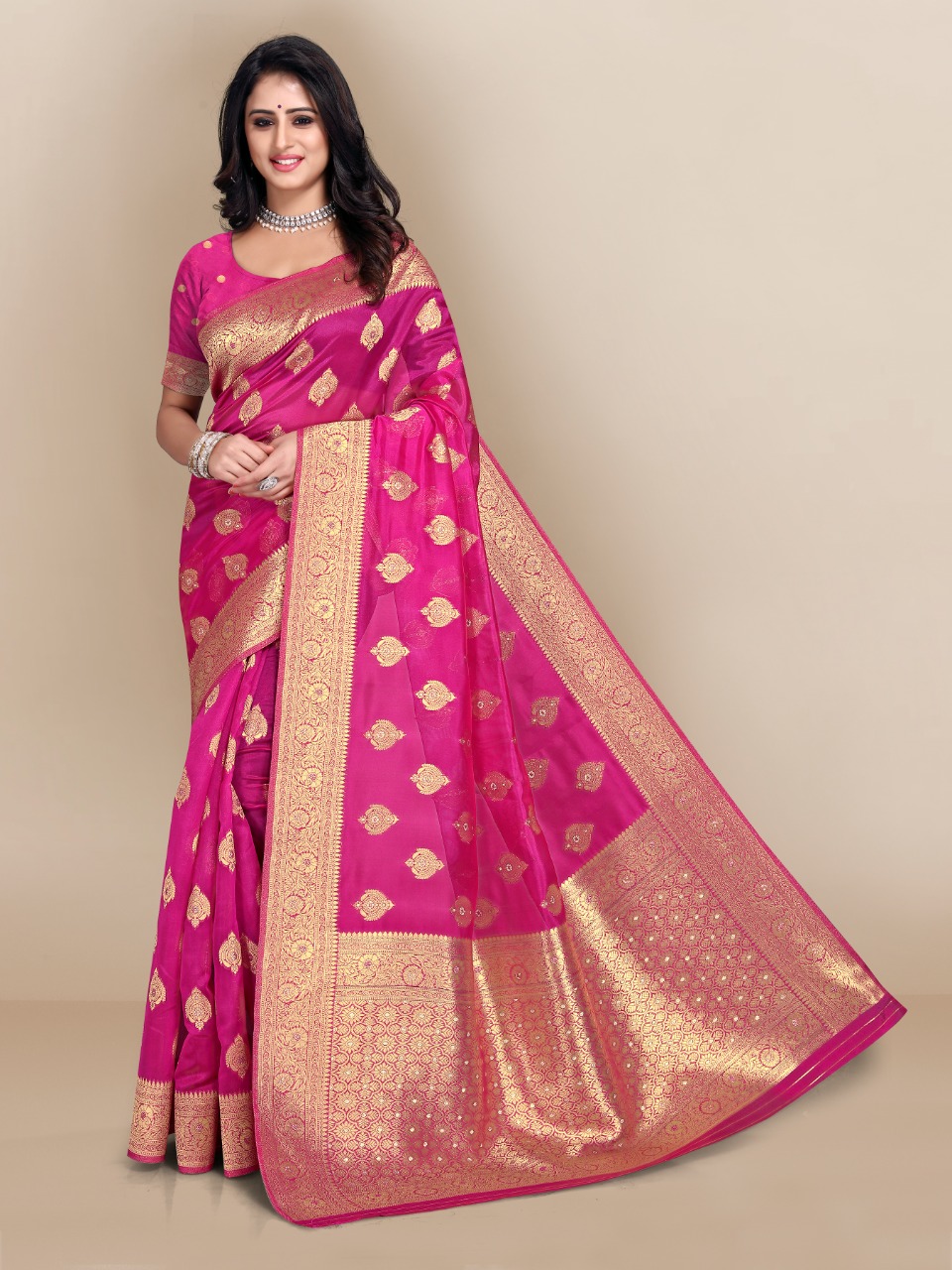 vivera international Jenifer2 Sarees Banarasi organza festive look saree catalog