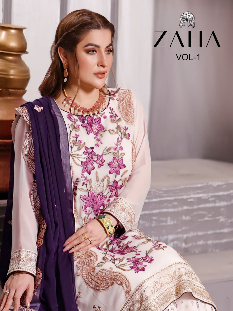 zaha zaha vol 1 georgette exclusive look salwar suit catalog