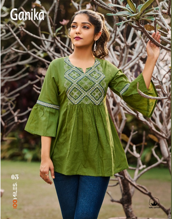 100 miles ganika cotton catchy look top catalog