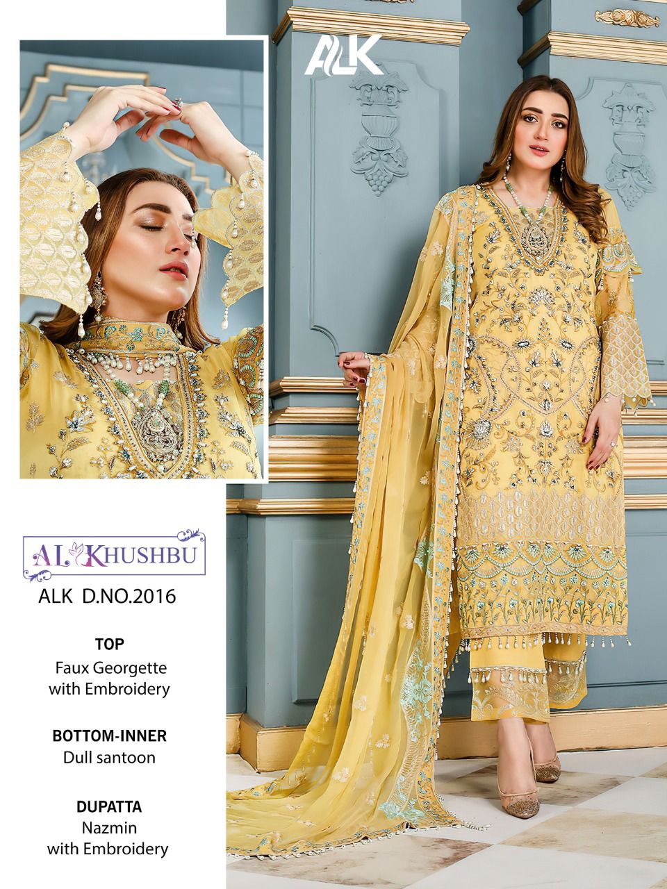 al khushbu 2016 georgette elegant salwar suit single