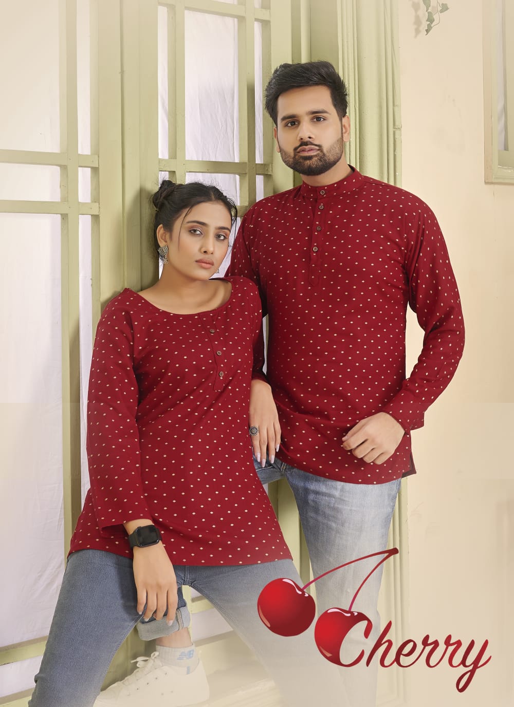 Banwery Fashion cherry rayon innovative look combo of Short Kurta with and Short Top catalog