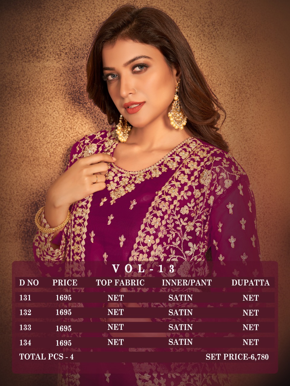 dani New Arrival Vaani Vol 13 heavy net innovative look salwar suit catalog