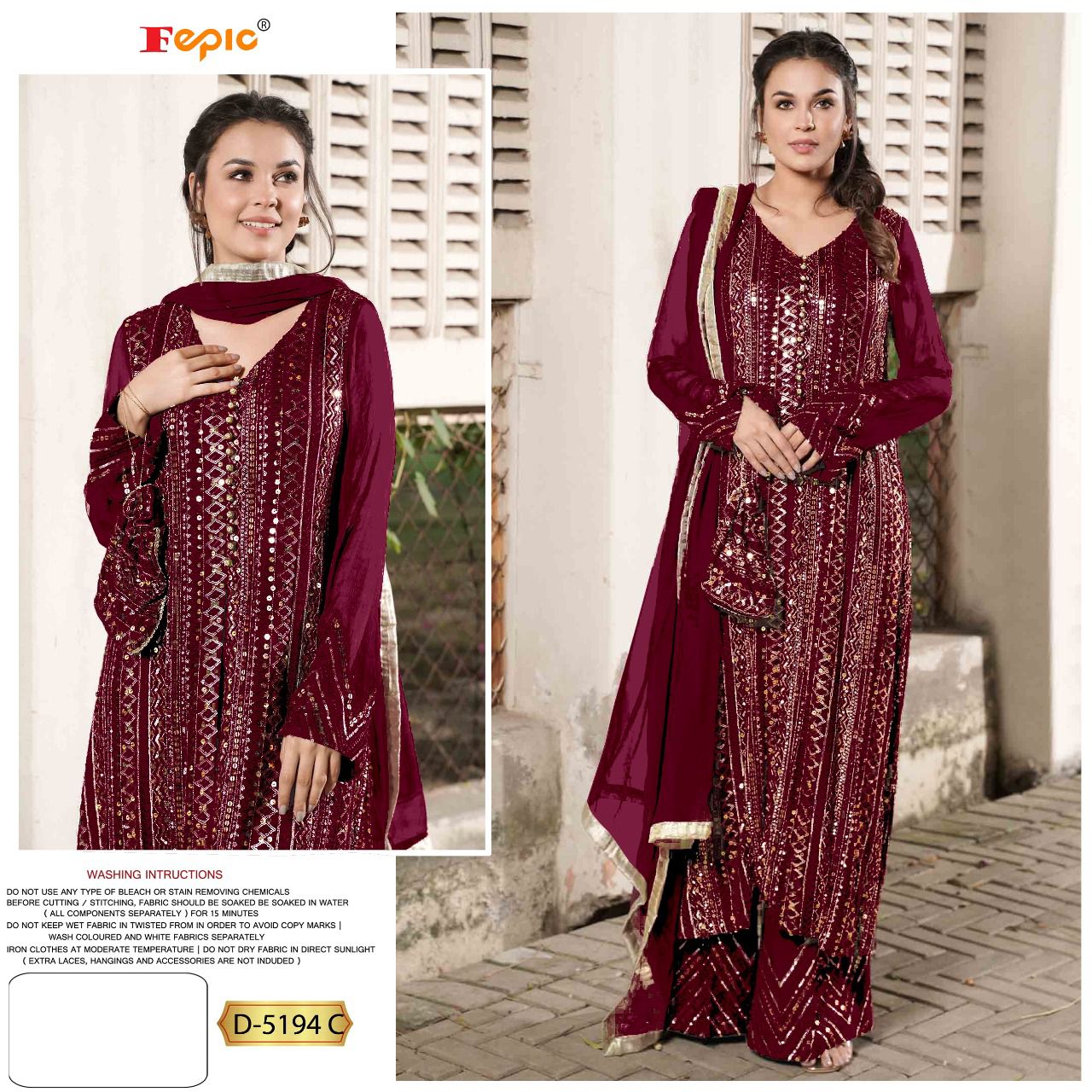 FEPIC Rosemeen  D 5194 C Salwar Kameez Fox georgette Singles