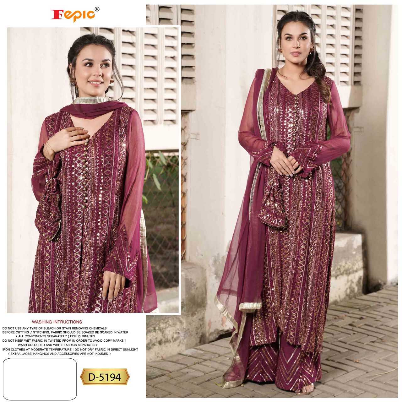 FEPIC Rosemeen D 5194  Salwar Kameez Fox georgette Singles