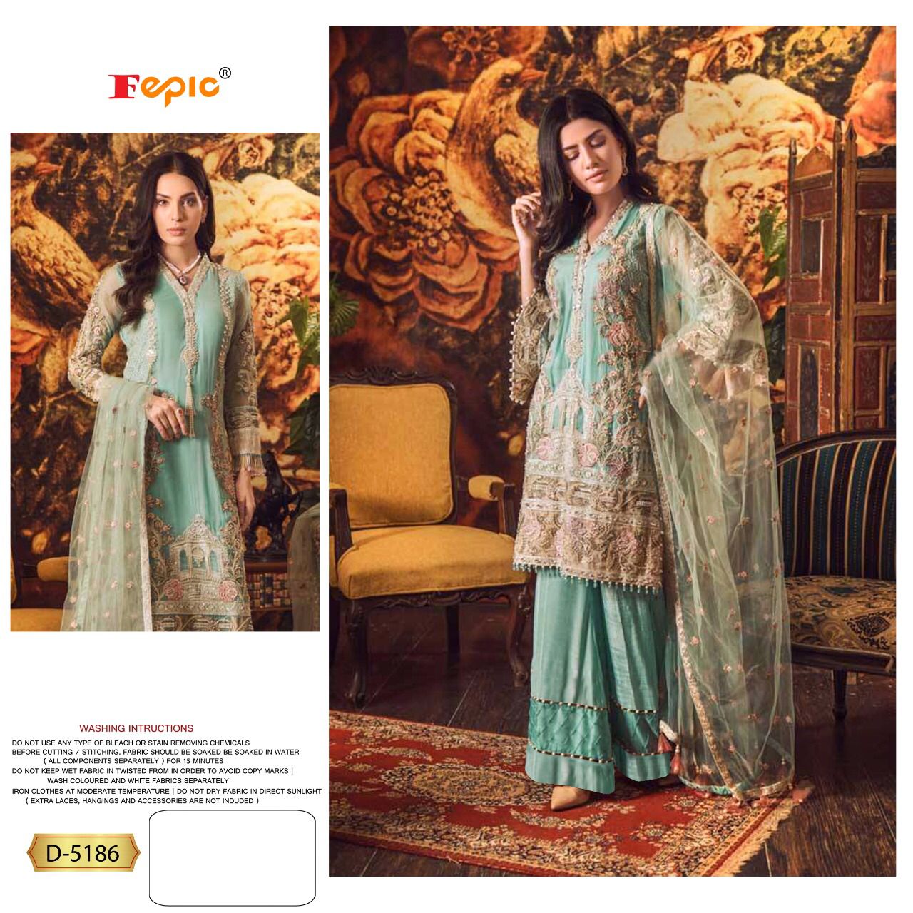 fepic roesemeen  d 5186 georgette new and modern style salwar suit single