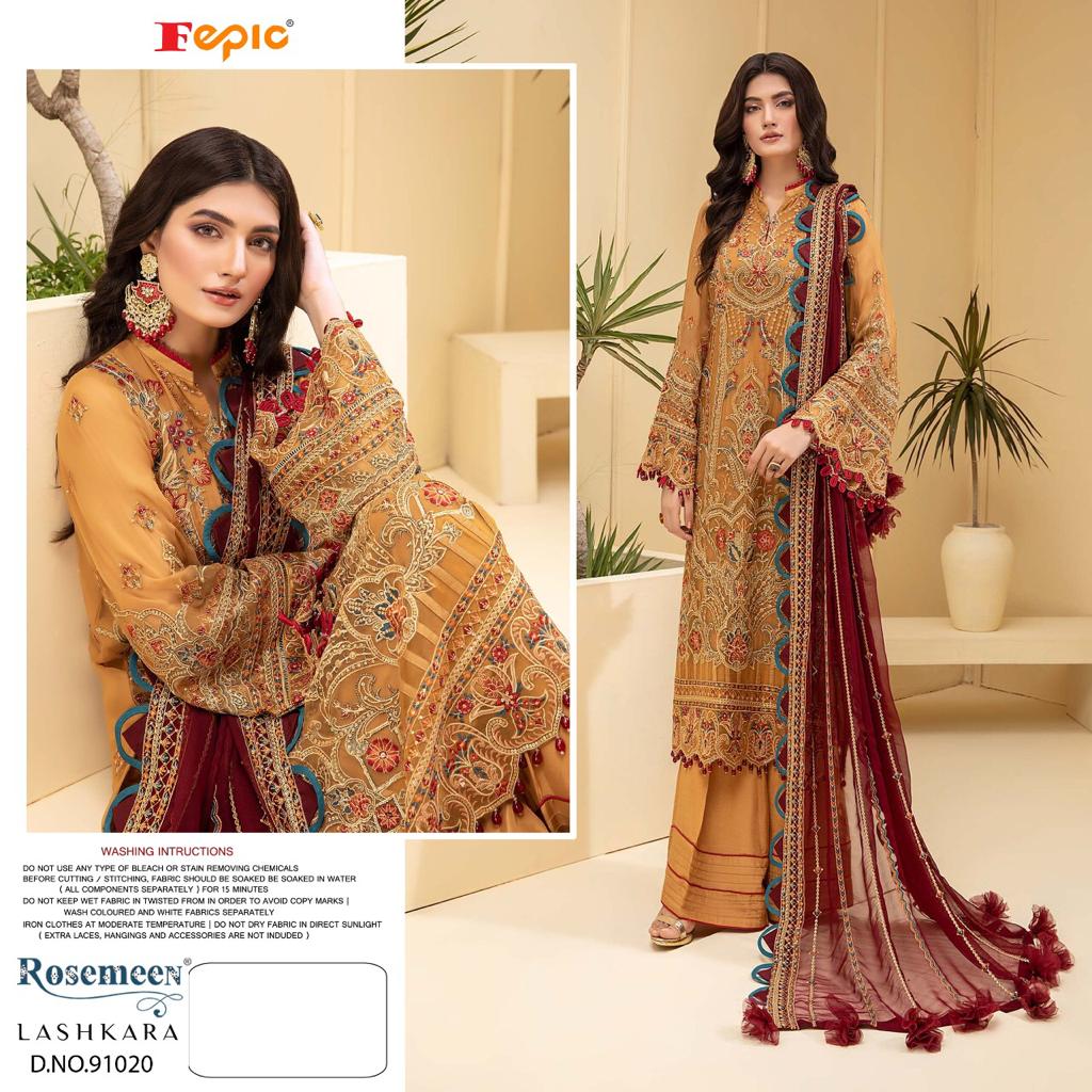 fepic rosemeen 91020 georgette catchy look salwar suit single