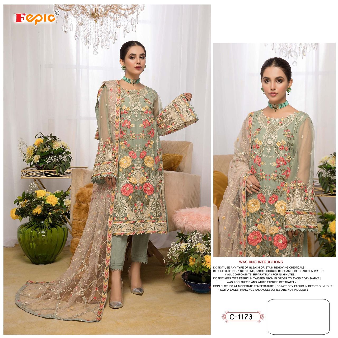 fepic rosemeen c 1173 georgette catchy look salwar suit single