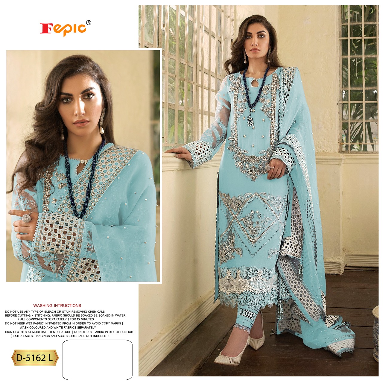 FEPIC rosemeen 5162 L Salwar Kameez Organza Singles