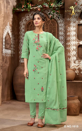 four roses D No 1015 1018 cotton catchy look top bottom with dupatta catalog