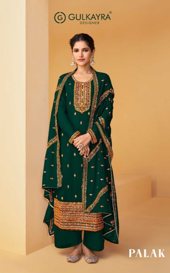 gulkayra disigner palak georgette astonishing salwar suit catalog