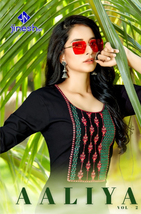 jinesh nx aaliya vol 2 rayon decent look kurti catalog