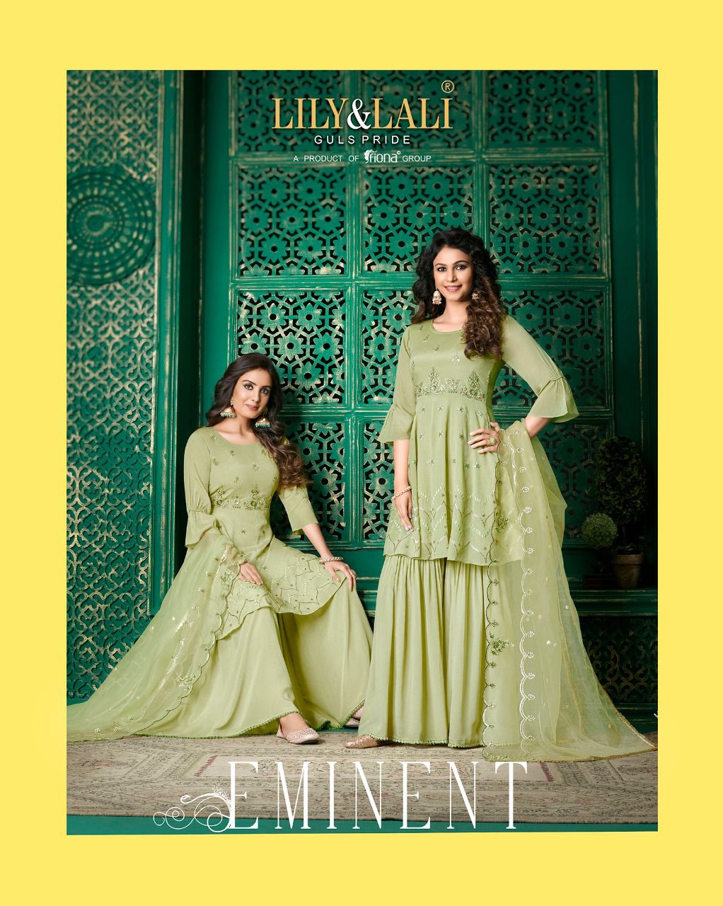 lily and lali eminent chinnon new and modern style top with bottom and dupatta catalog