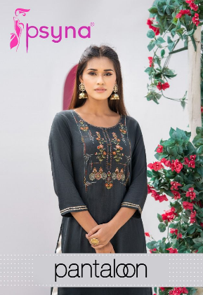 psyna pantaloon rayon casual look kurti catalog