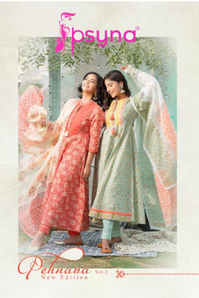 psyna Pehnawa New Edition vol 2 cotton new and modern style top bottom with dupatta catalog