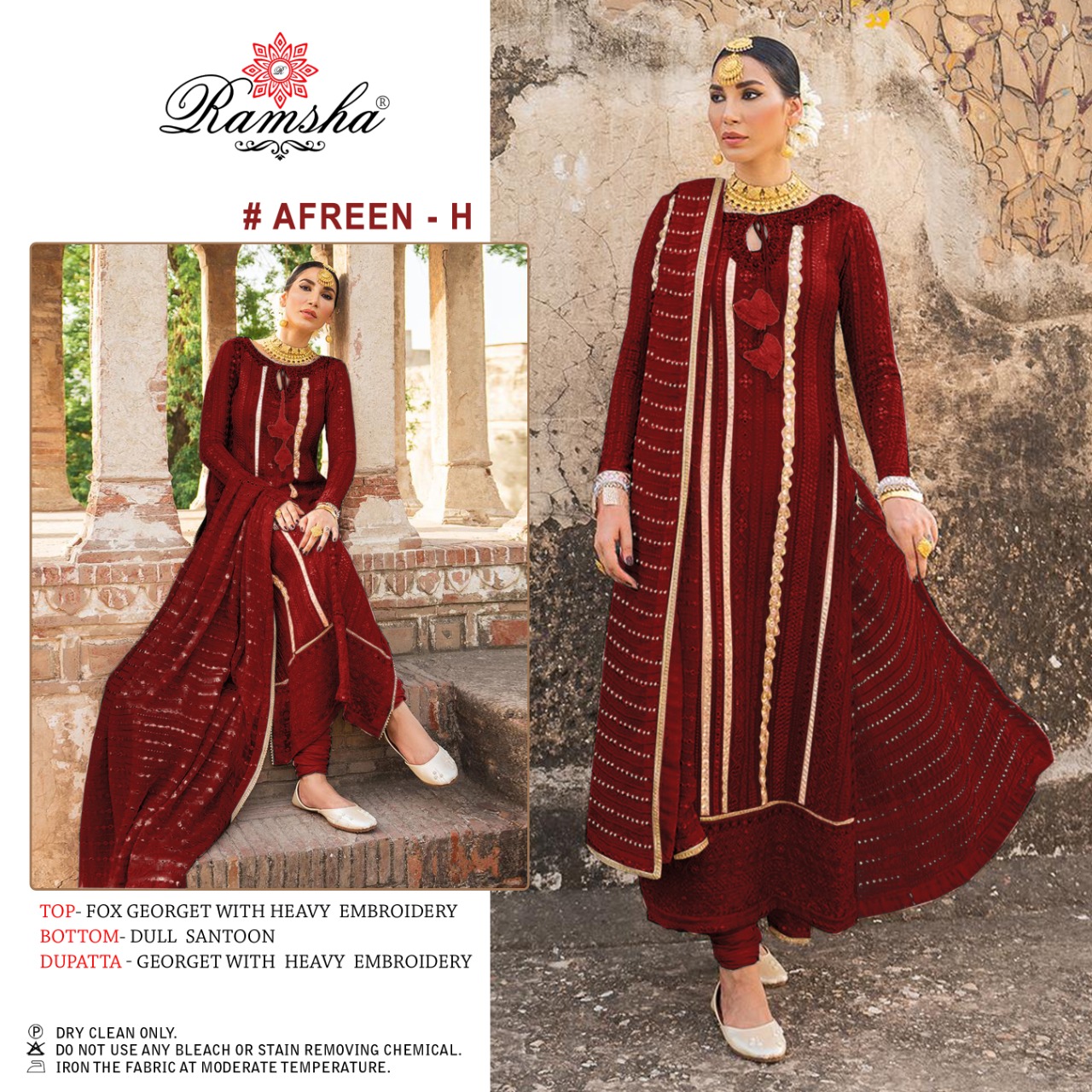 Ramsha Afreen h Salwar Kameez Georgette Singles