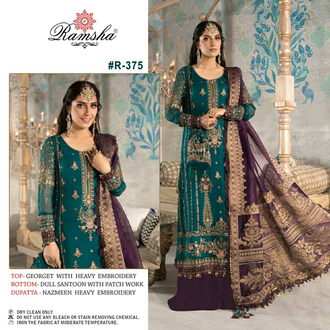 Ramsha r-375 Salwar Kameez Georgget Singles