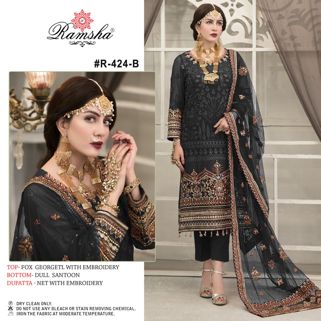 Ramsha Ramsha  R-424 B Salwar Kameez Georgette Singles