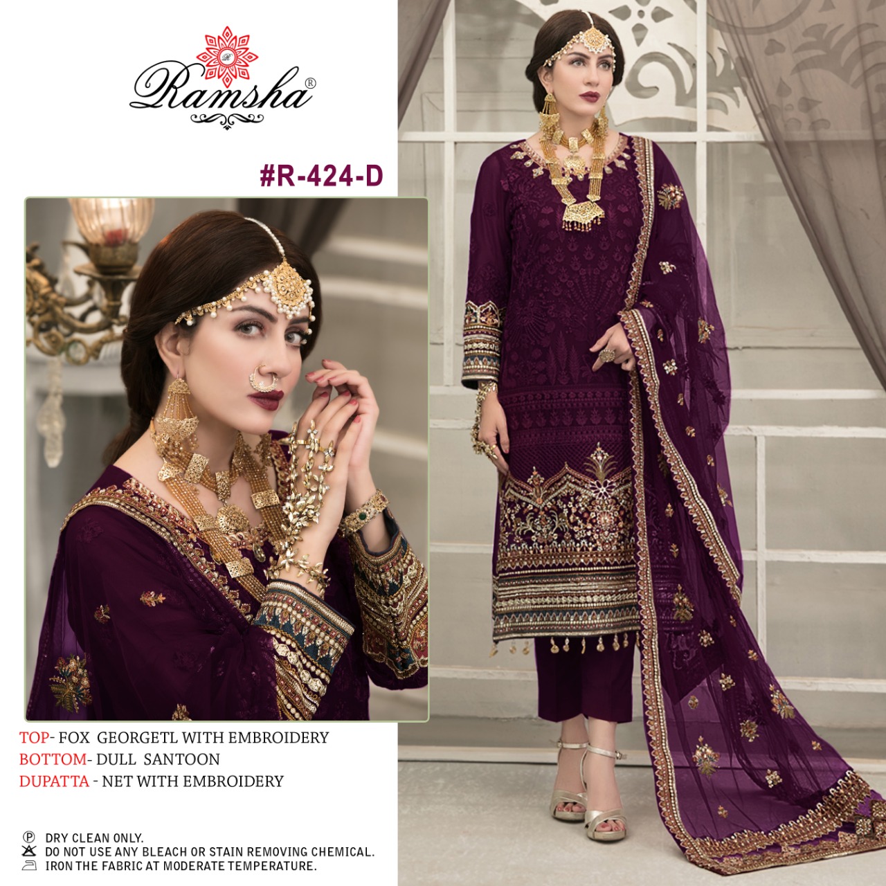 Ramsha Ramsha R-424 D  Salwar Kameez Georgette Singles