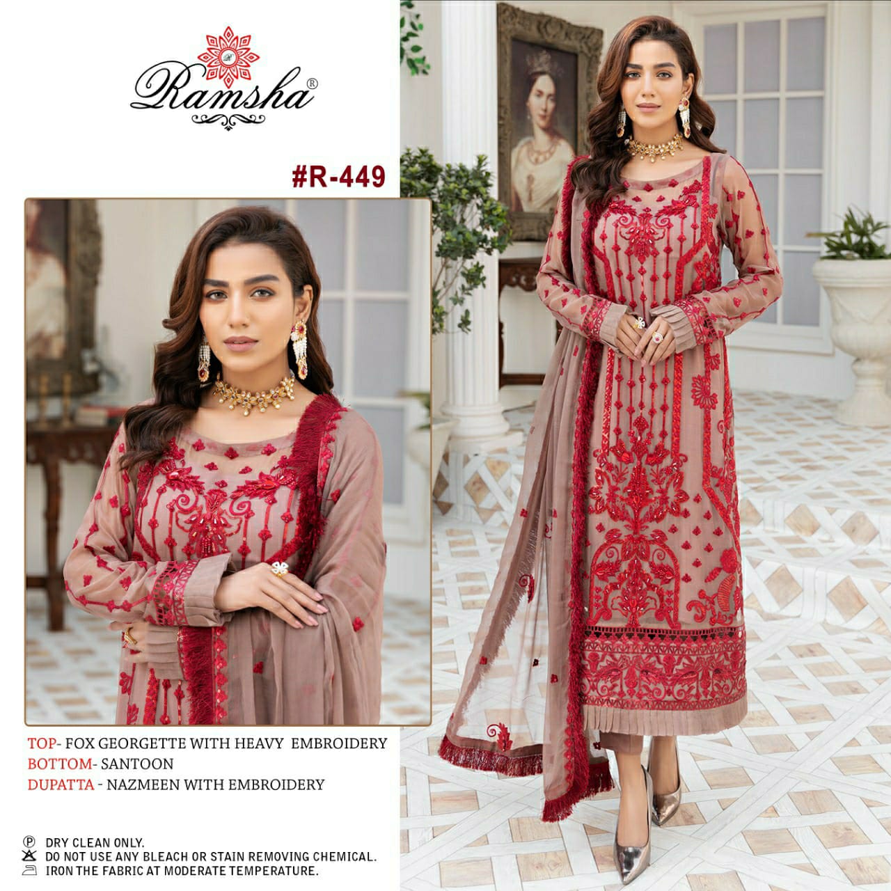 ramsha ramsha r 449 georget astonishing salwar suit single