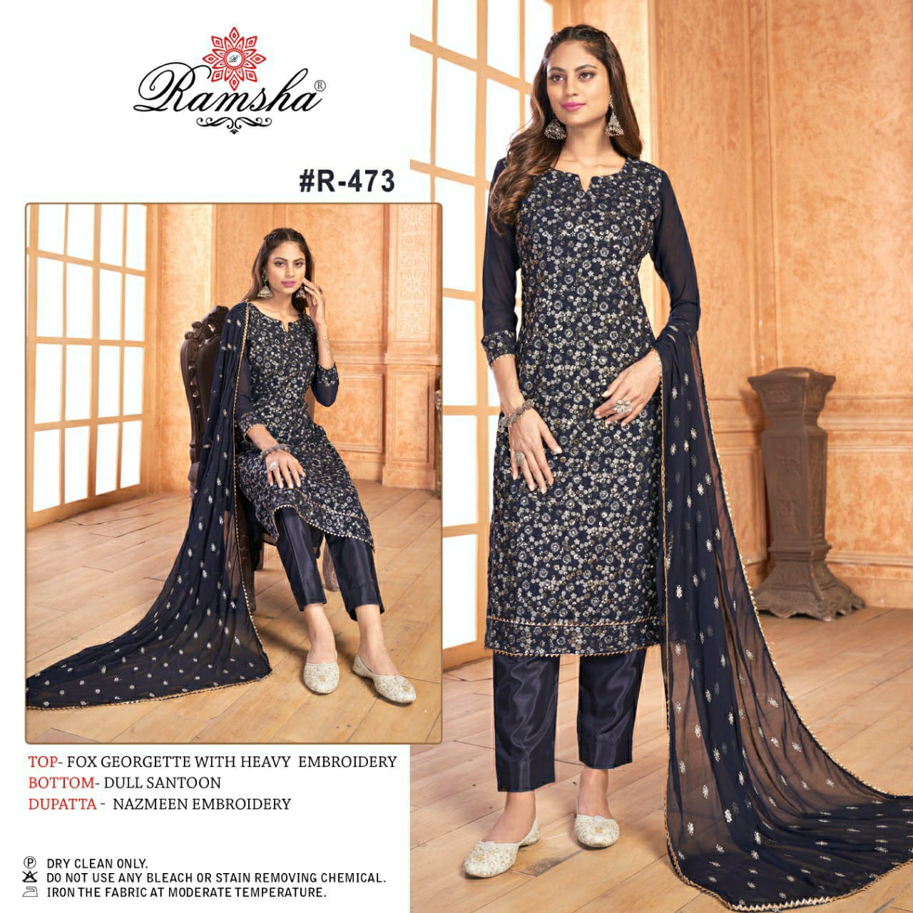 ramsha ramsha r 473 georgette festive look salwar suit single