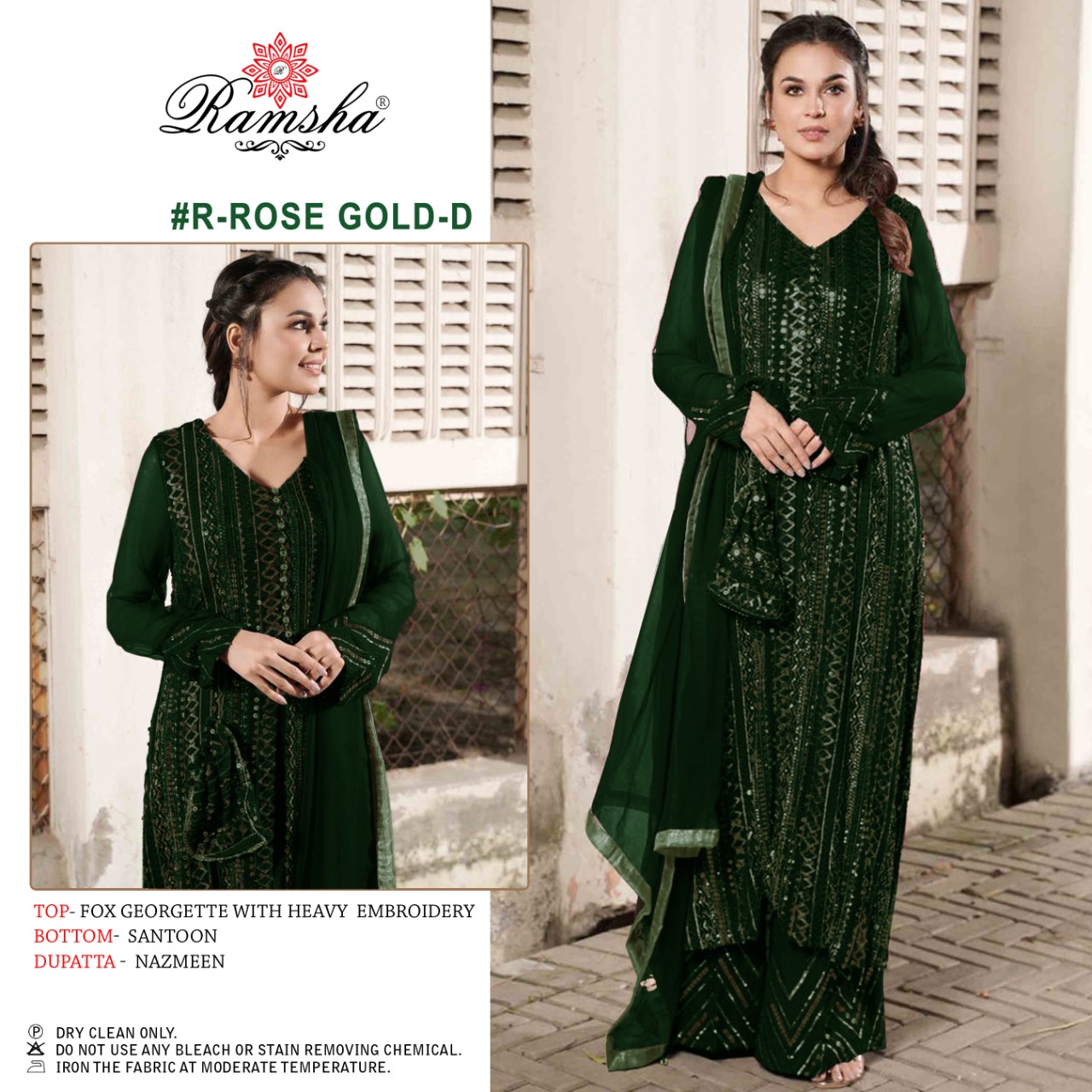 Ramsha Rose gold d Salwar Kameez Georgette Singles