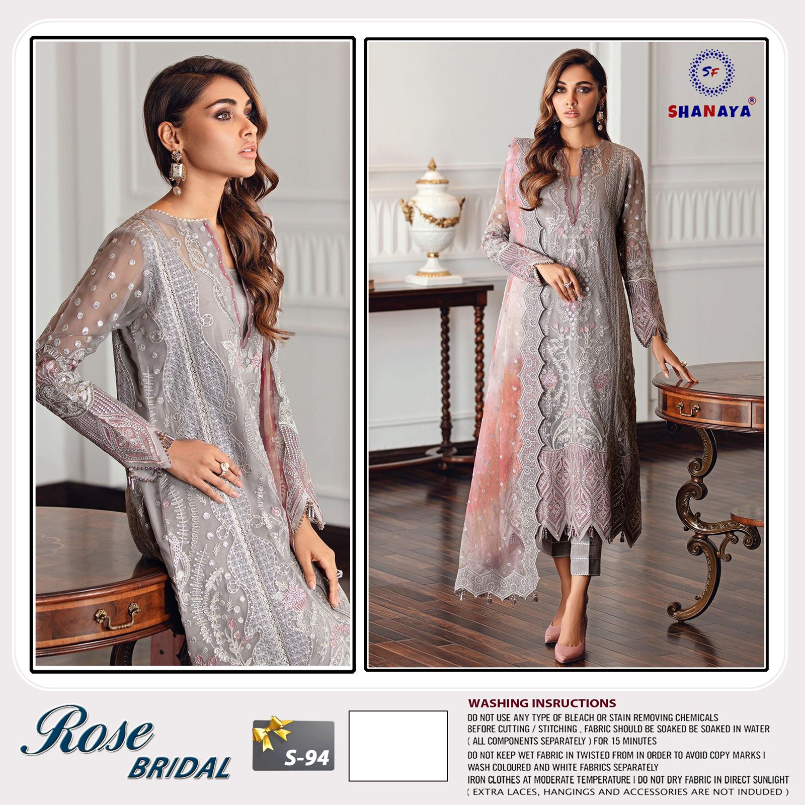 shanaya rose bridel  s 94 gerogette catchy look salwar suit single